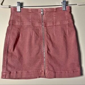 We The Free Denim Skirt Zip Front Pink Size 25